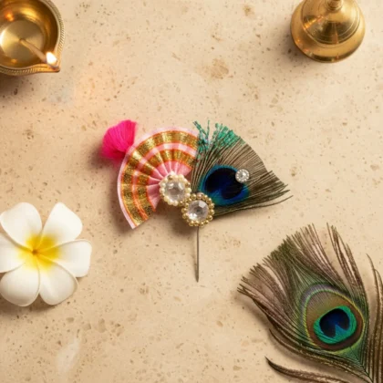 Handcrafted decorative kalgi for God idol shringar and temple decoration