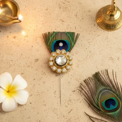 Handcrafted decorative kalgi for God idol shringar and temple decoration