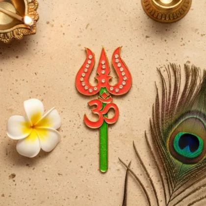 Handcrafted decorative trishul for God idol shringar and temple