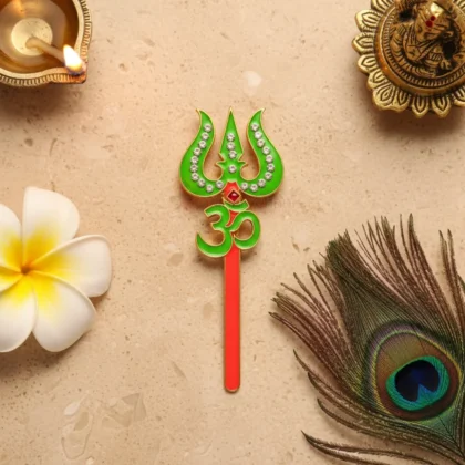Handcrafted decorative trishul for God idol shringar and temple