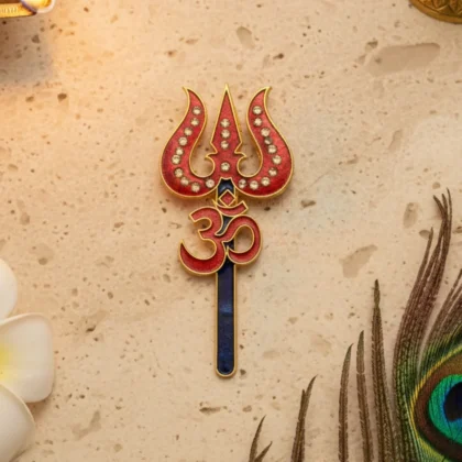 Handcrafted decorative trishul for God idol shringar and temple