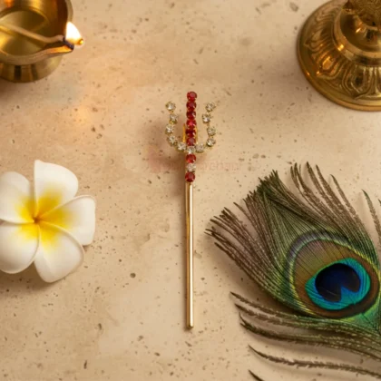 Handcrafted decorative trishul for God idol shringar and temple