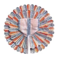 Dark Orange & Peach Peacock Design Laddu Gopal Poshak with Silver Embroidery and Multicolor Work