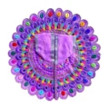 Lavender Peacock Design Laddu Gopal Poshak with Crystal Stone, Pearl and Multicolor Embroidery