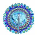 Light Blue Peacock Design Laddu Gopal Poshak with Crystal Stone, Pearl and Multicolor Embroidery
