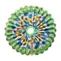 Designer green and white peacock feather Laddu Gopal poshak with embroidered border