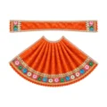 Designer Orange & Multicolour Lace Work Maa Durga Poshak
