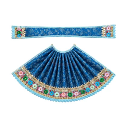 Designer Teal Blue & Multicolour Lace Work Maa Durga Poshak