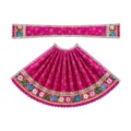 Designer Magenta & Multicolour Lace Work Maa Durga Poshak