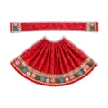 Designer Red & Multicolour Lace Work Maa Durga Poshak