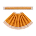 Mustard Yellow Maa Durga Poshak with traditional patterned lehenga and matching patka