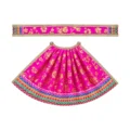 Magenta Maa Durga Poshak with floral printed lehenga and matching patka