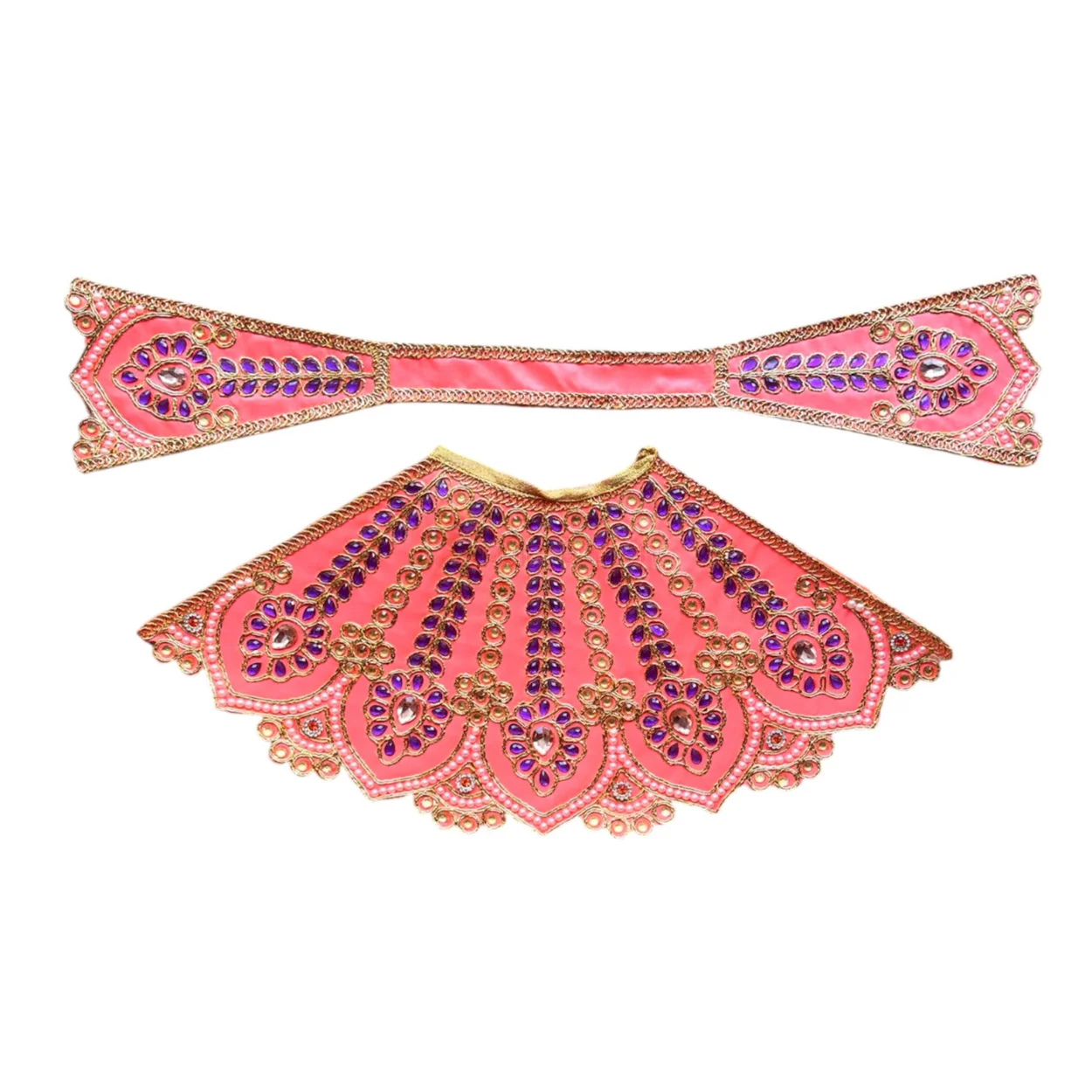 Designer Orange Mata Rani Lehenga Patka Poshak
