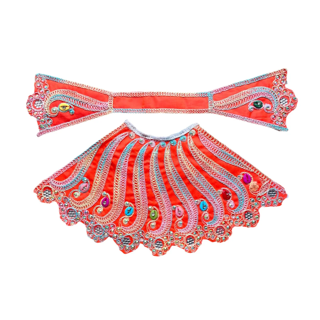 Designer Orange Mata Rani Poshak For Navratri